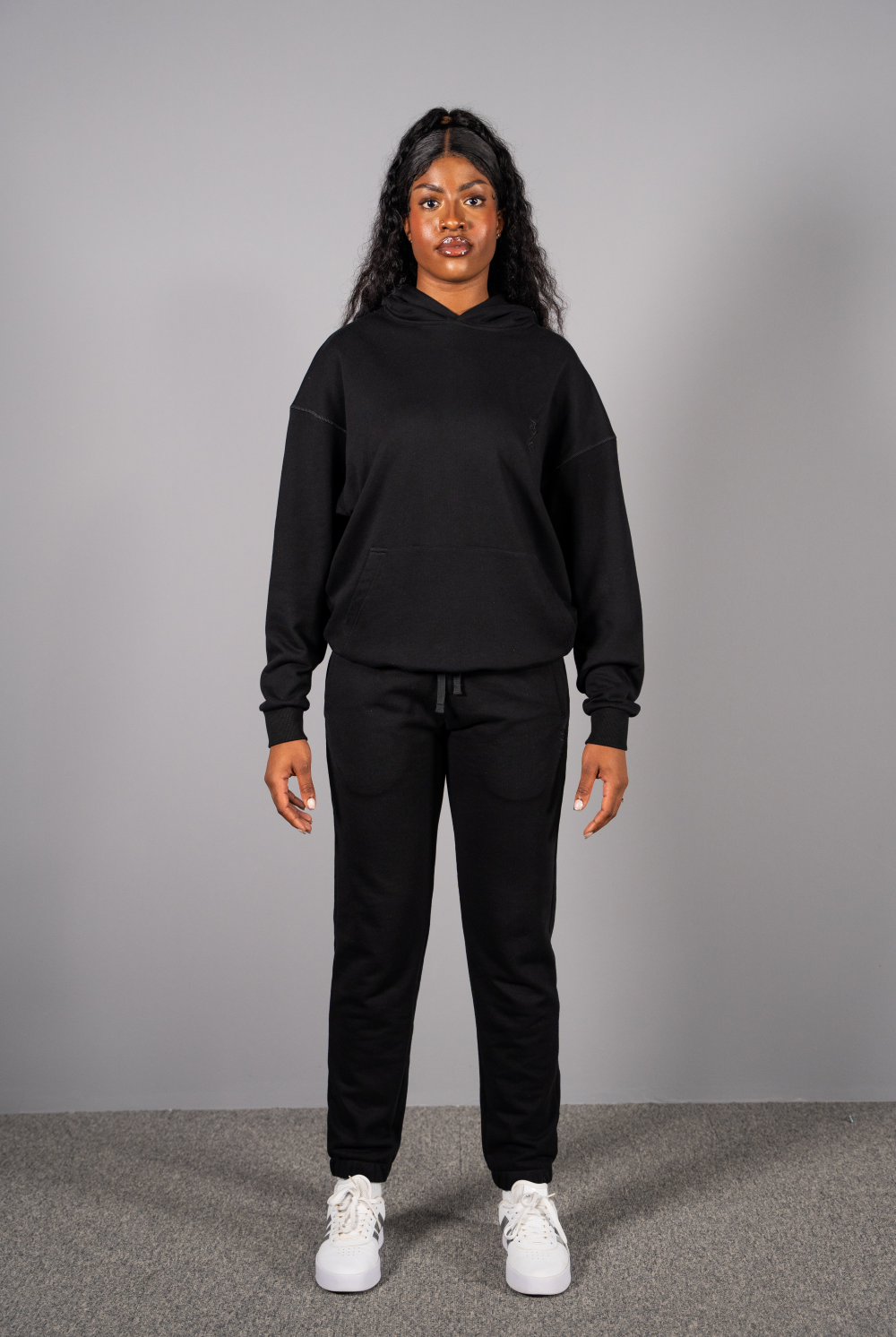 unisex loose black hoodie